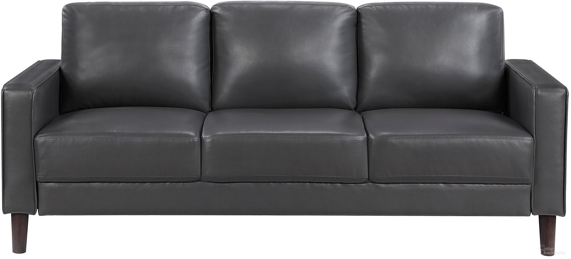 The appearance of Malcolm Sofa In Dark Gray designed by Homelegance in the modern / contemporary interior design. This dark gray piece of furniture was selected by 1StopBedrooms from Malcolm Collection to add a touch of cosiness and style into your home. Sku: 9203DGY-3. Material: Faux Leather.