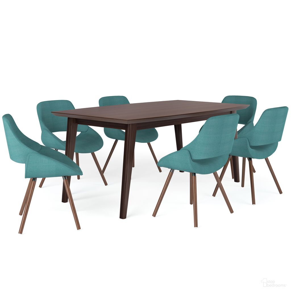 Malden/Draper 7-Piece Dining Set In Turquoise Blue