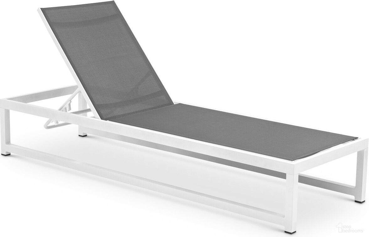 The appearance of Maldives Mesh Water Resistant Fabric Outdoor Patio Adjustable Sun Chaise Lounge Chair In Grey and White designed by Meridian in the modern / contemporary interior design. This grey piece of furniture was selected by 1StopBedrooms from Maldives Collection to add a touch of cosiness and style into your home. Sku: 347Grey. Material: Aluminum.