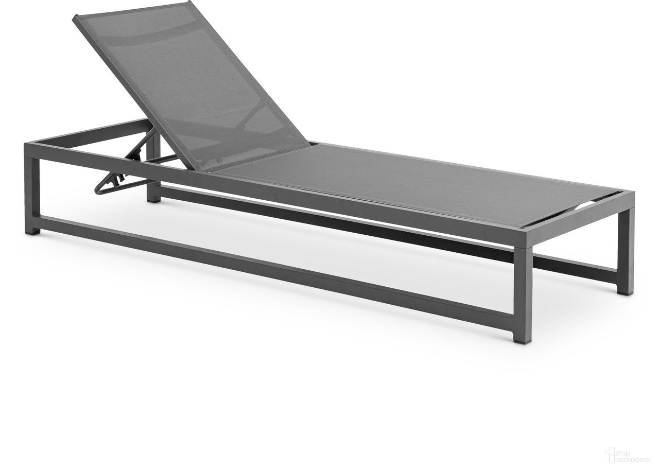 Maldives Mesh Water Resistant Fabric Outdoor Patio Adjustable Sun Chaise Lounge Chair In Grey