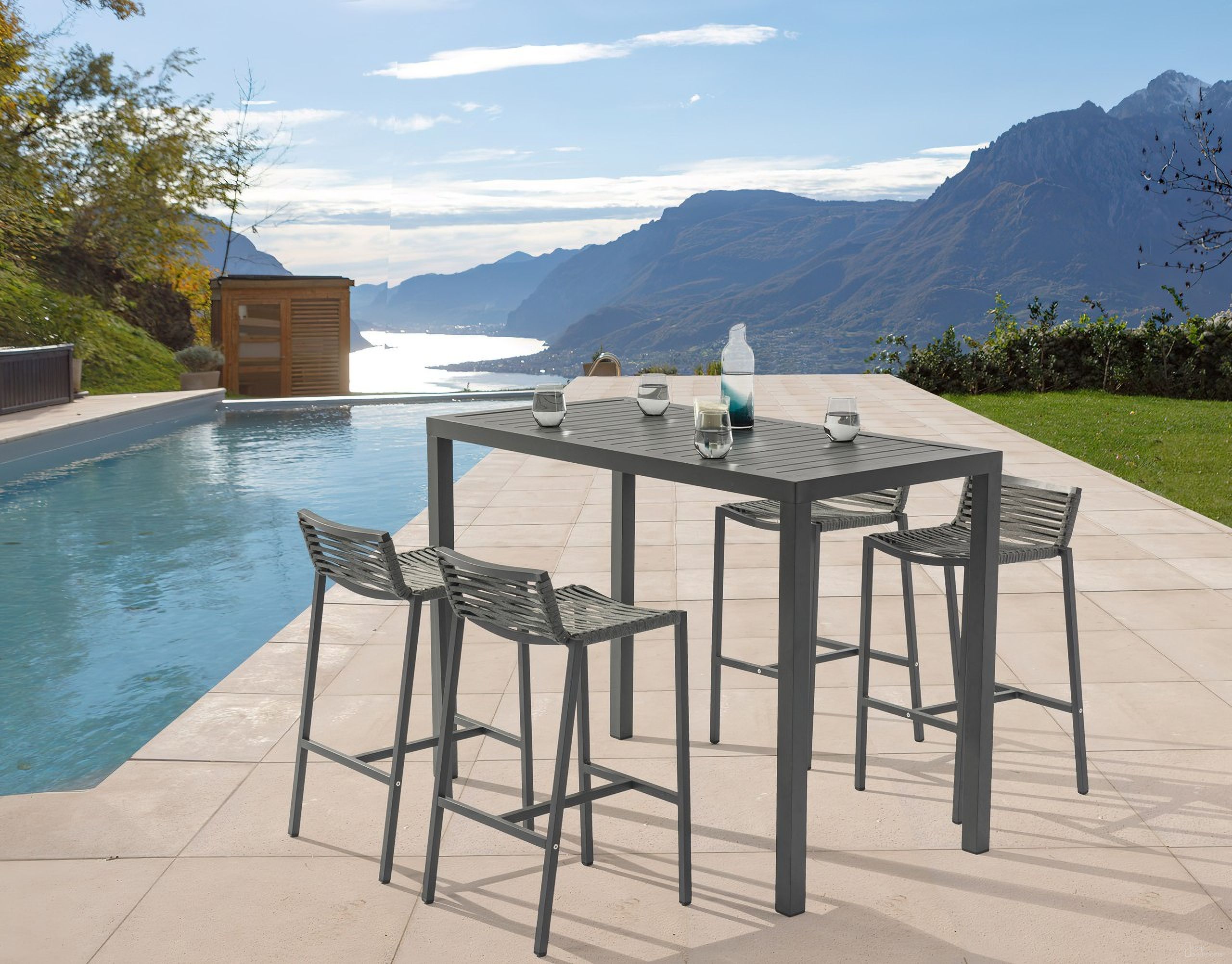 Maldives Outdoor Conversation Set In Grey
