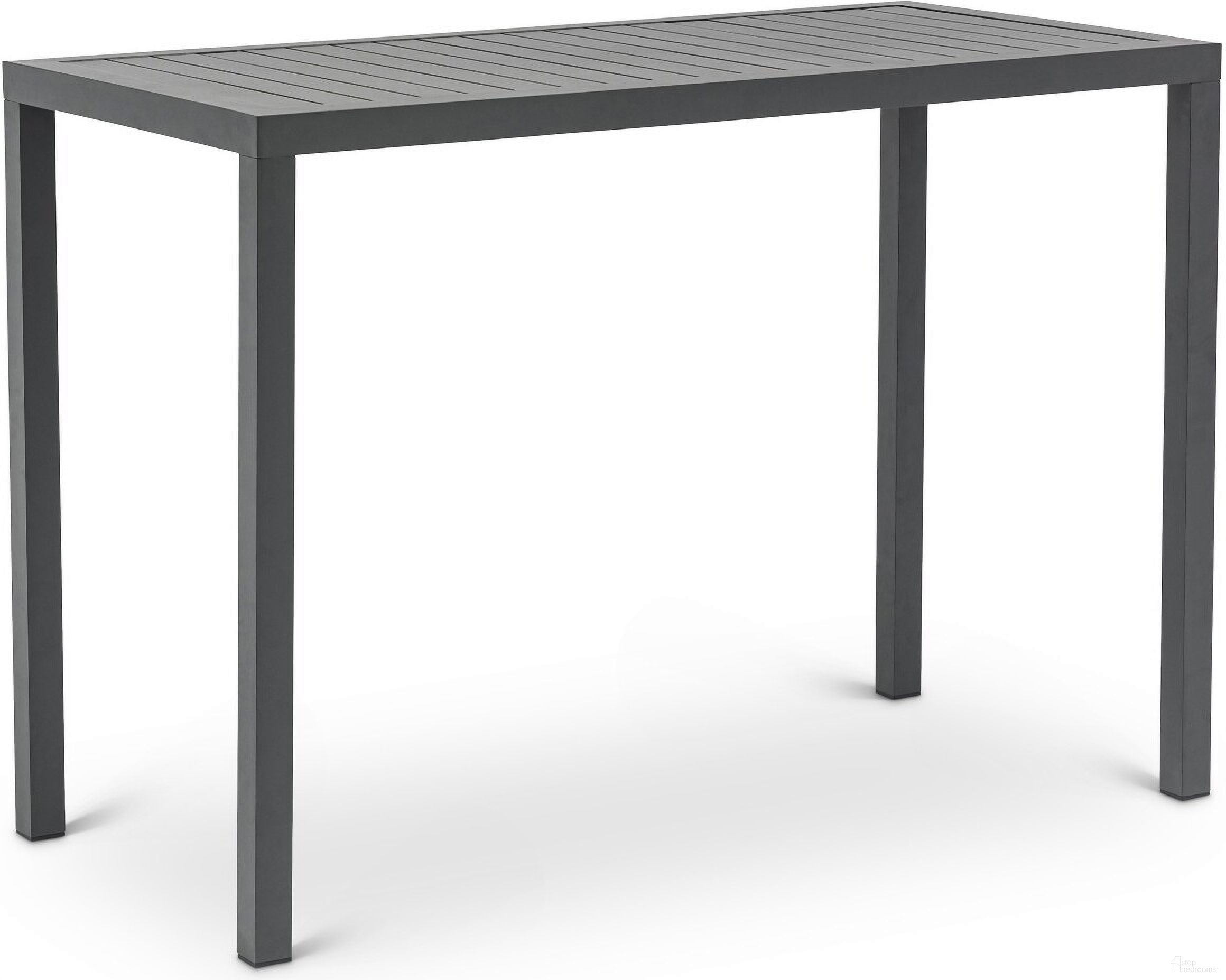 Maldives Outdoor Patio Rectangle Bar Table In Grey