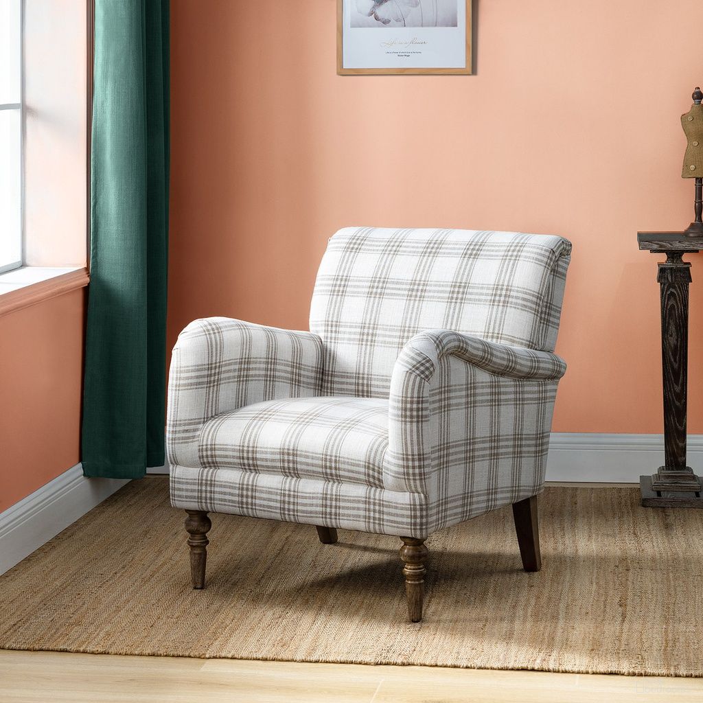 The appearance of Malia Amchair In Tan designed by Karat Home in the modern / contemporary interior design. This tan piece of furniture was selected by 1StopBedrooms from Malia Collection to add a touch of cosiness and style into your home. Sku: HCHS0193-TAN. Material: Linen Look Fabric.