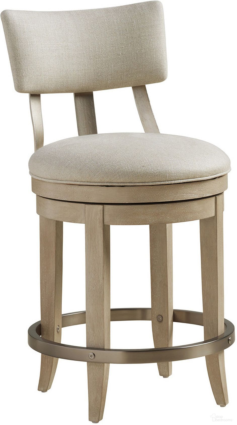 The appearance of Malibu Cliffside Swivel Upholstered Counter Stool In Ivory designed by Barclay Butera in the transitional interior design. This ivory piece of furniture was selected by 1StopBedrooms from Malibu Collection to add a touch of cosiness and style into your home. Sku: 926-895-01. Material: Wood.