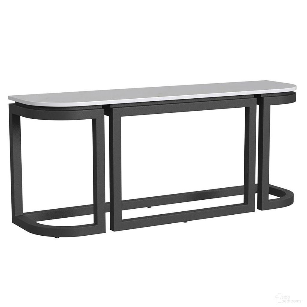 The appearance of Malibu Console Table in Matte Coal designed by Sunset West in the transitional interior design. This matte coal piece of furniture was selected by 1StopBedrooms from Malibu Collection to add a touch of cosiness and style into your home. Sku: SW7101-CNSL. Material: Aluminum.