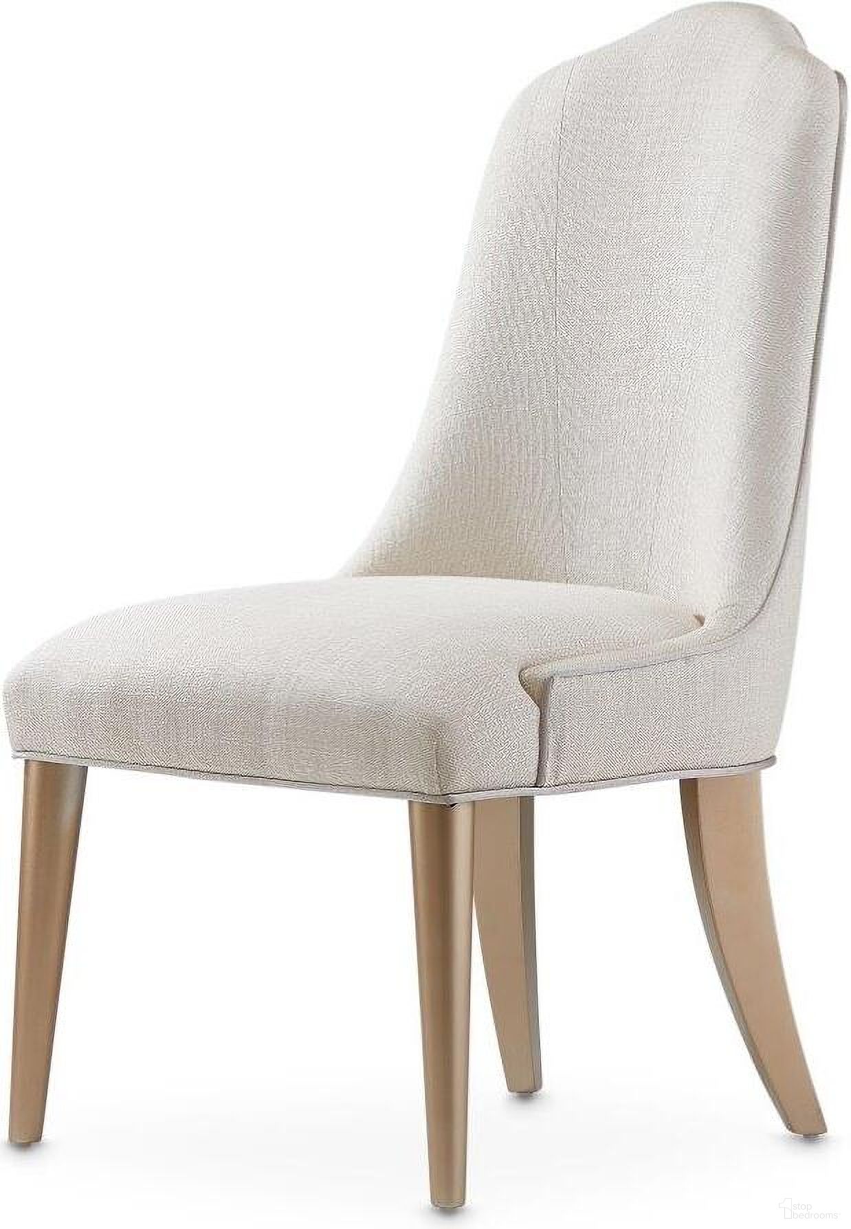 The appearance of Malibu Crest Dining Side Chair Set Of 2 In Chardonnay designed by Michael Amini in the transitional interior design. This chardonnay piece of furniture was selected by 1StopBedrooms from Malibu Crest Collection to add a touch of cosiness and style into your home. Sku: N9007003-822. Material: Polyester. Chair Type: Side Chair.