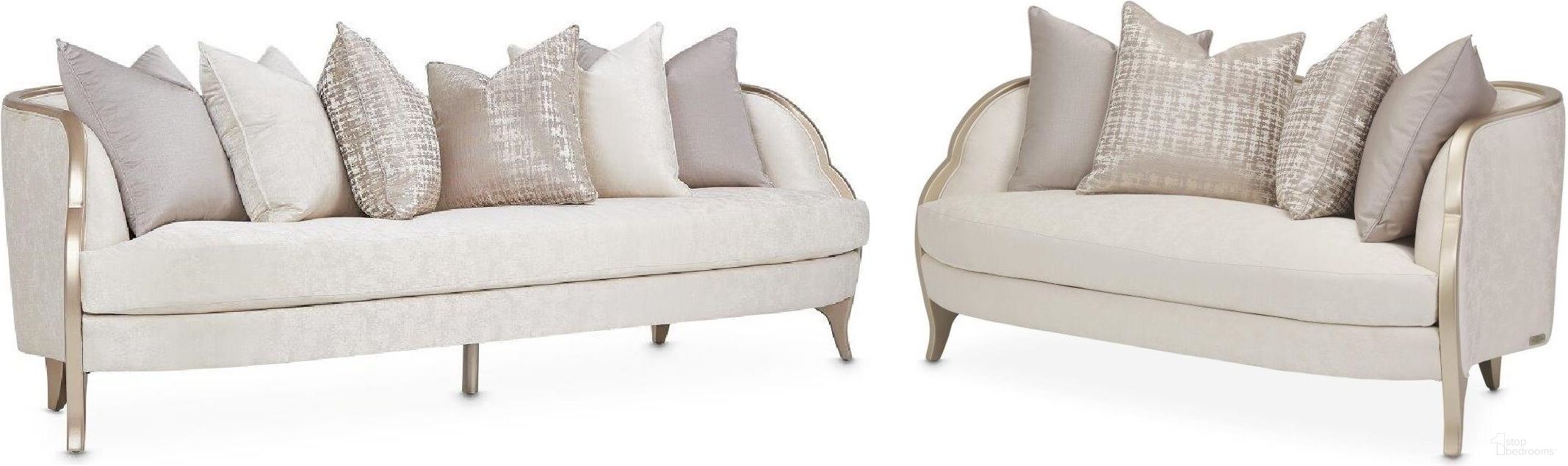 The appearance of Malibu Crest Living Room Set In Chardonnay designed by Michael Amini in the transitional interior design. This chardonnay piece of furniture was selected by 1StopBedrooms from Malibu Crest Collection to add a touch of cosiness and style into your home. Sku: N9007816-CLDWH-822;N9007825-CLDWH-822. Material: Polyester.