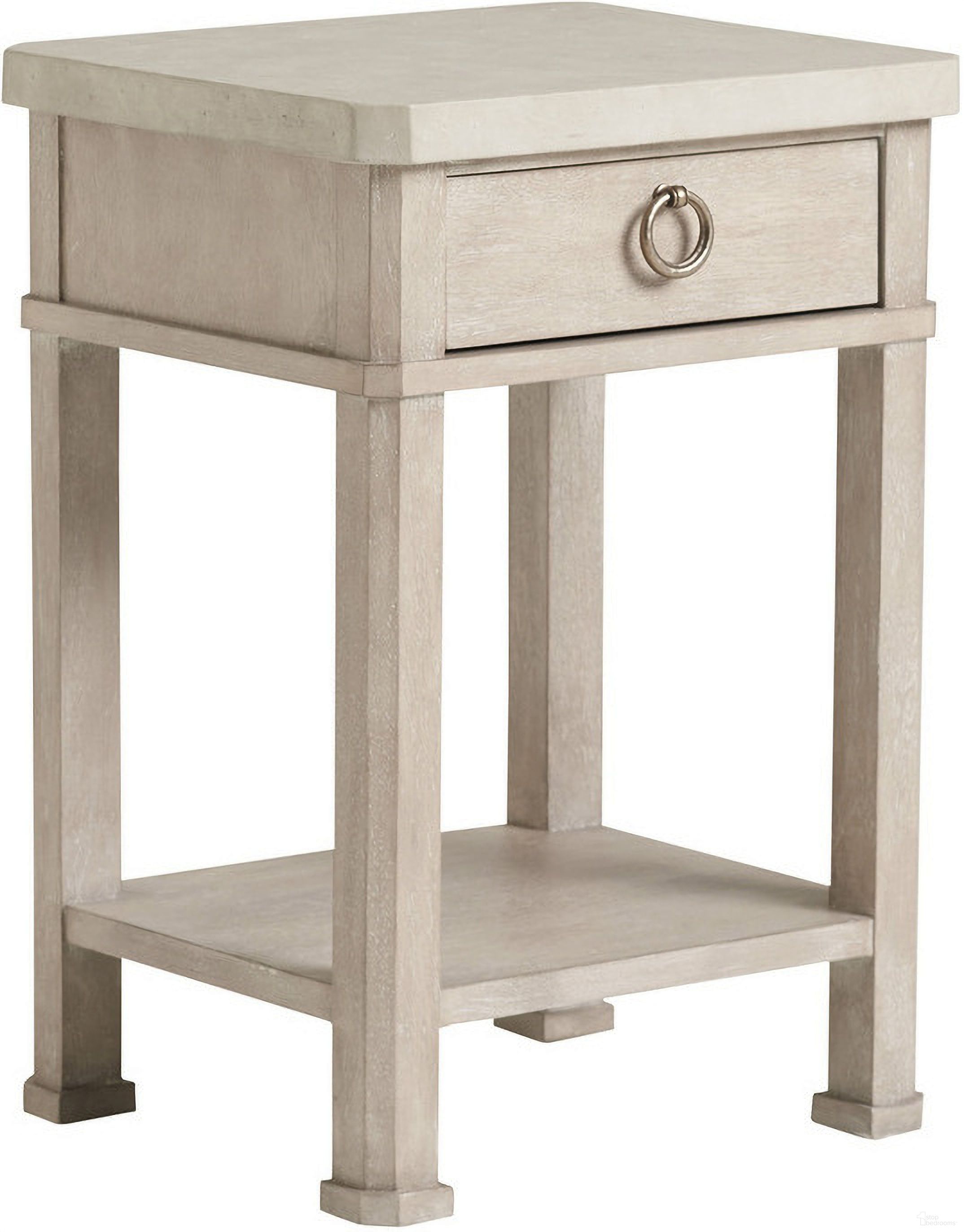The appearance of Malibu Escondido Night Table In Dune 01-0926-622 designed by Barclay Butera in the transitional interior design. This dune piece of furniture was selected by 1StopBedrooms from Malibu Collection to add a touch of cosiness and style into your home. Sku: 926-622. Material: Wood.