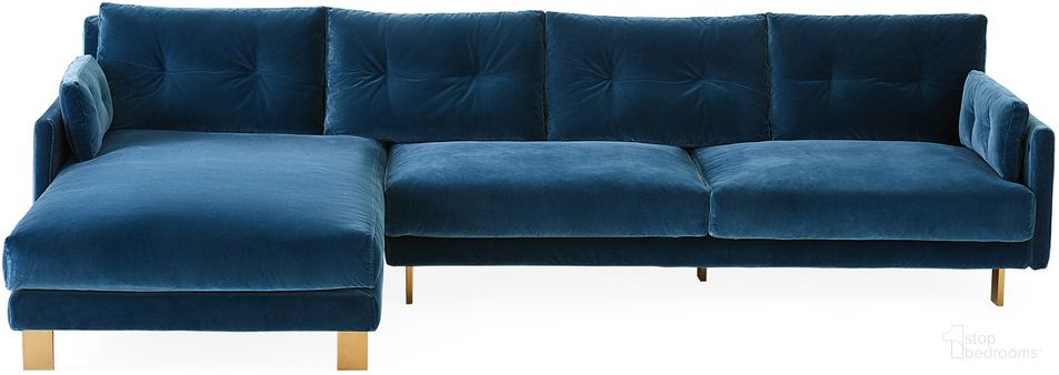 The appearance of Malibu Left Arm Facing Sectional In Varese Petrol designed by Jonathan Adler in the modern / contemporary interior design. This varese petrol piece of furniture  was selected by 1StopBedrooms from Malibu Collection to add a touch of cosiness and style into your home. Sku: 31745. Material: Cotton.