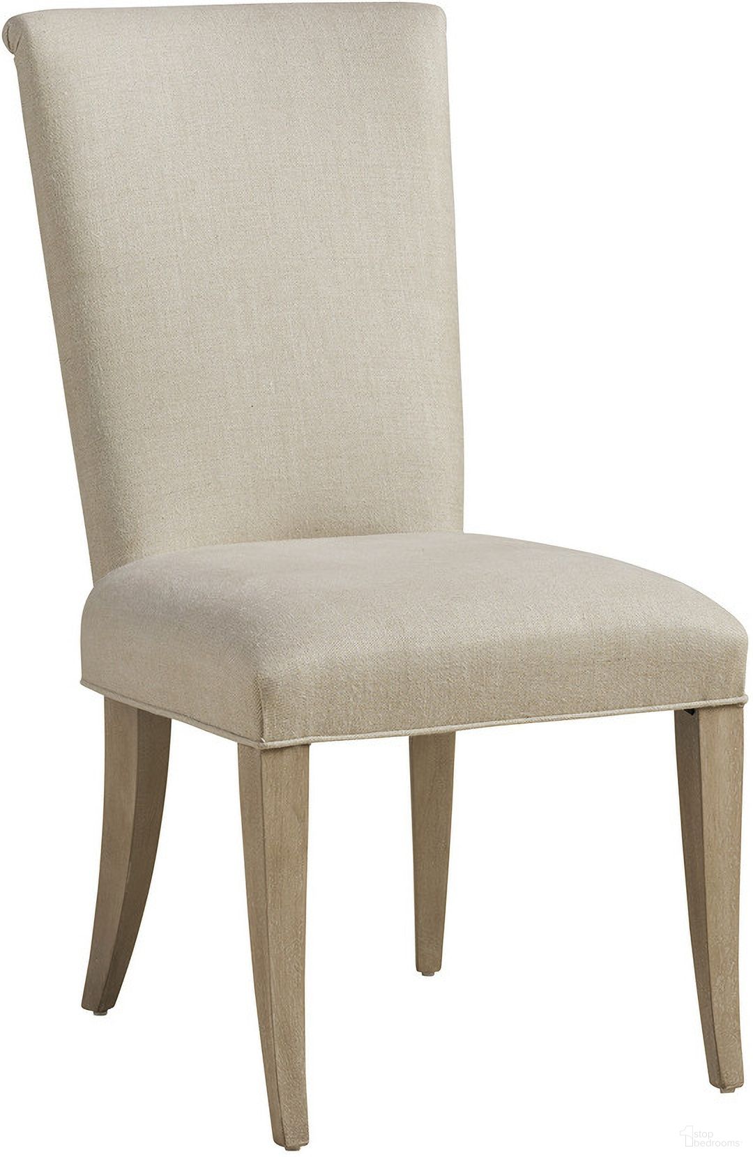 The appearance of Malibu Serra Upholstered Side Chair In Dune designed by Barclay Butera in the transitional interior design. This dune piece of furniture  was selected by 1StopBedrooms from Malibu Collection to add a touch of cosiness and style into your home. Sku: 926-882-01. Material: Wood. Chair Type: Side Chair.