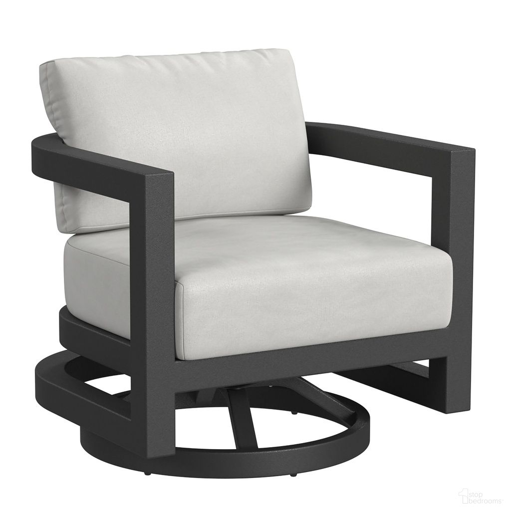 The appearance of Malibu Swivel Chair in Cast Silver designed by Sunset West in the transitional interior design. This cast silver piece of furniture was selected by 1StopBedrooms from Malibu Collection to add a touch of cosiness and style into your home. Sku: SW7101-21S-SLV-STKIT. Material: Aluminum.
