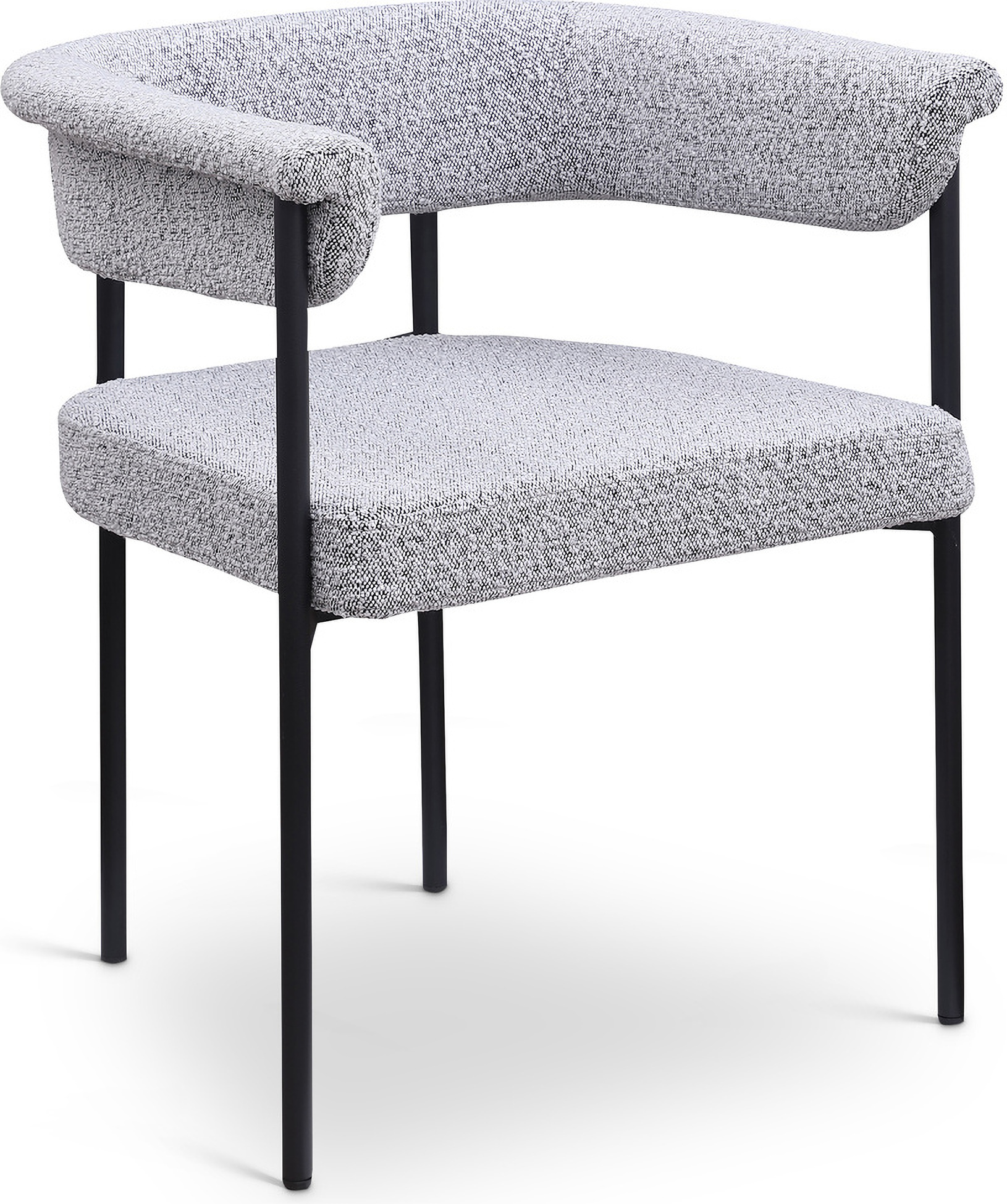 Malin Boucle Fabric Dining Chair Set of 2 In Grey