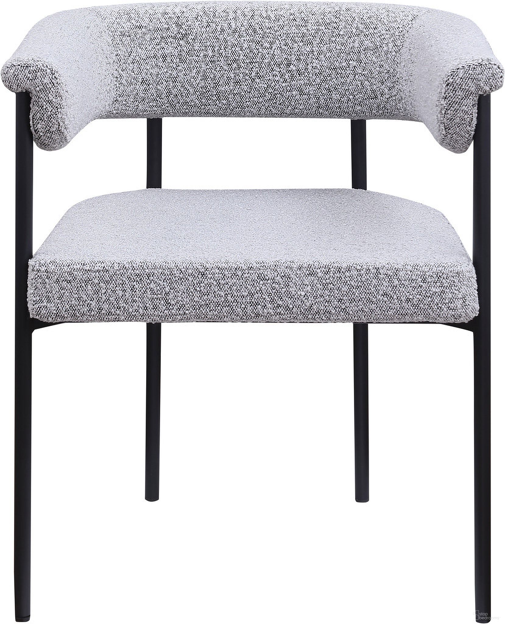 Malin Boucle Fabric Dining Chair Set of 2 In Grey