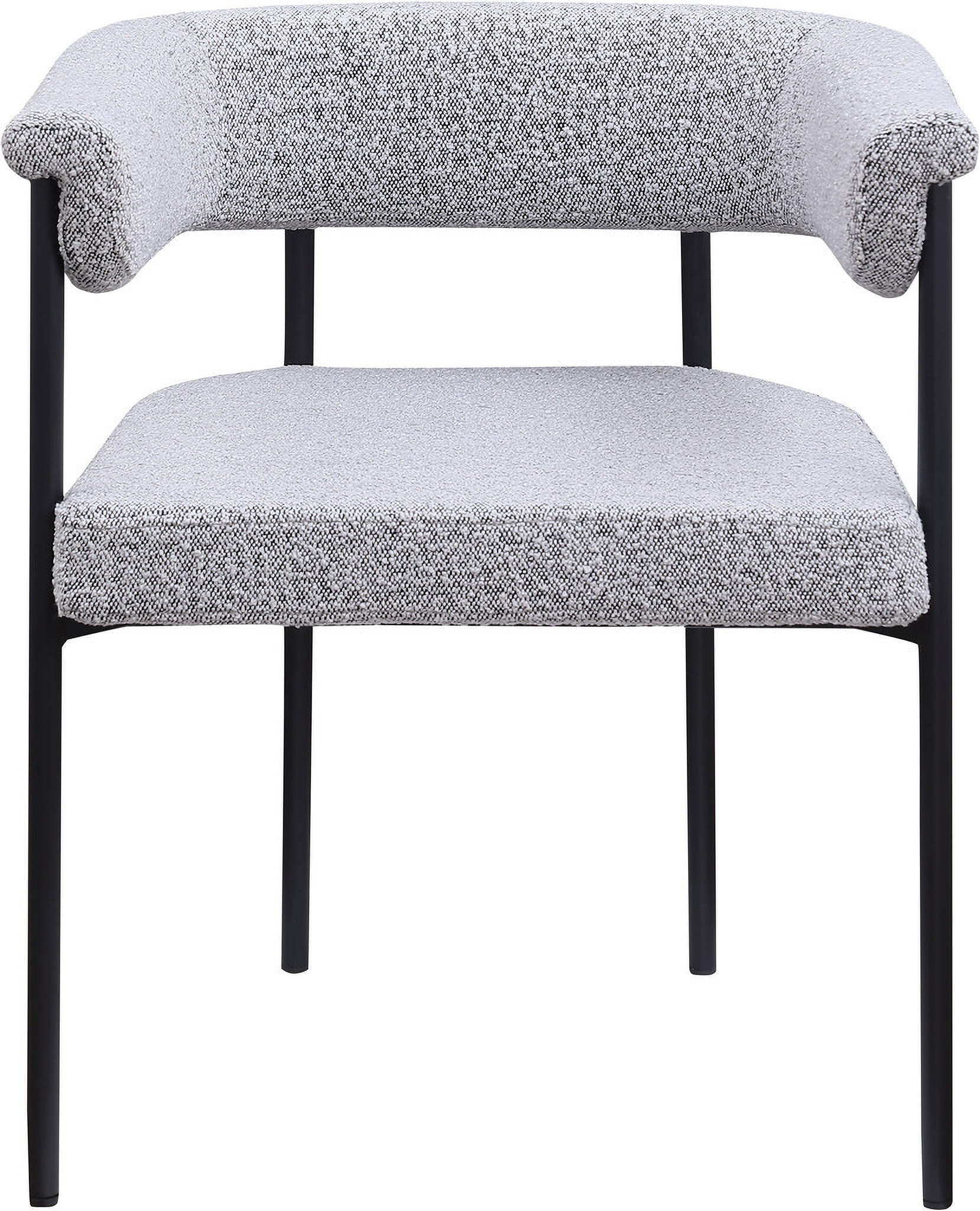 Malin Boucle Fabric Dining Chair Set of 2 In Grey