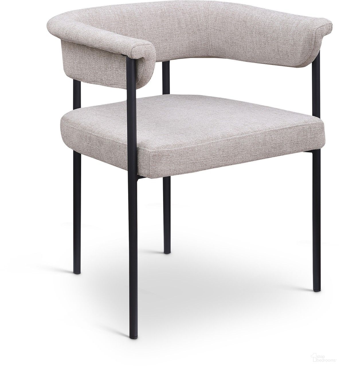 The appearance of Malin Linen Textured Fabric Dining Chair Set of 2 In Taupe designed by Meridian in the modern / contemporary interior design. This taupe piece of furniture  was selected by 1StopBedrooms from Malin Collection to add a touch of cosiness and style into your home. Sku: 420Taupe-C. Material: Iron. Chair Type: Arm Chair.