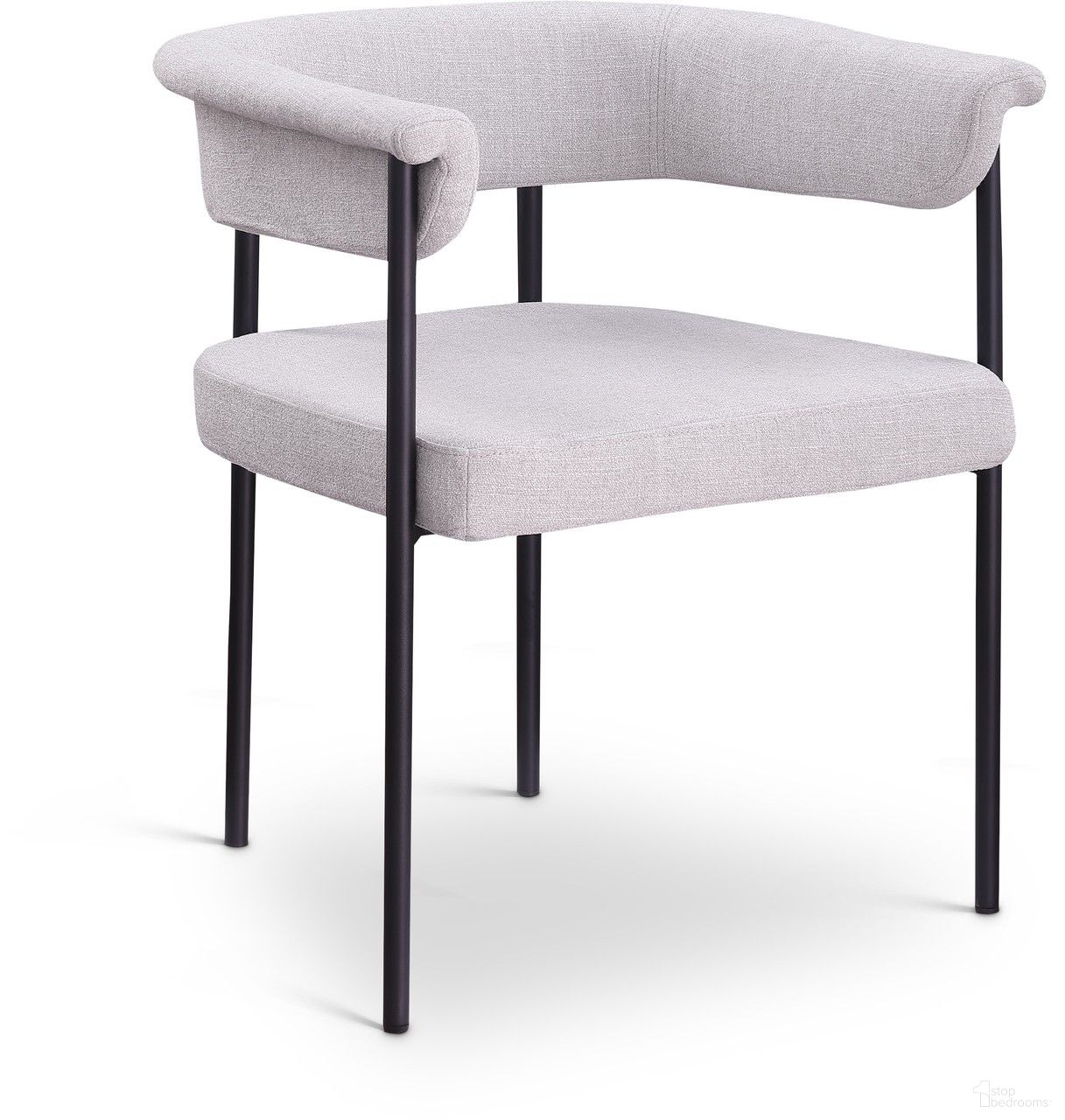 The appearance of Malin Textured Fabric Dining Chair Set of 2 In Grey Linen designed by Meridian in the modern / contemporary interior design. This grey linen piece of furniture  was selected by 1StopBedrooms from Malin Collection to add a touch of cosiness and style into your home. Sku: 420Grey-C. Material: Iron. Chair Type: Arm Chair.