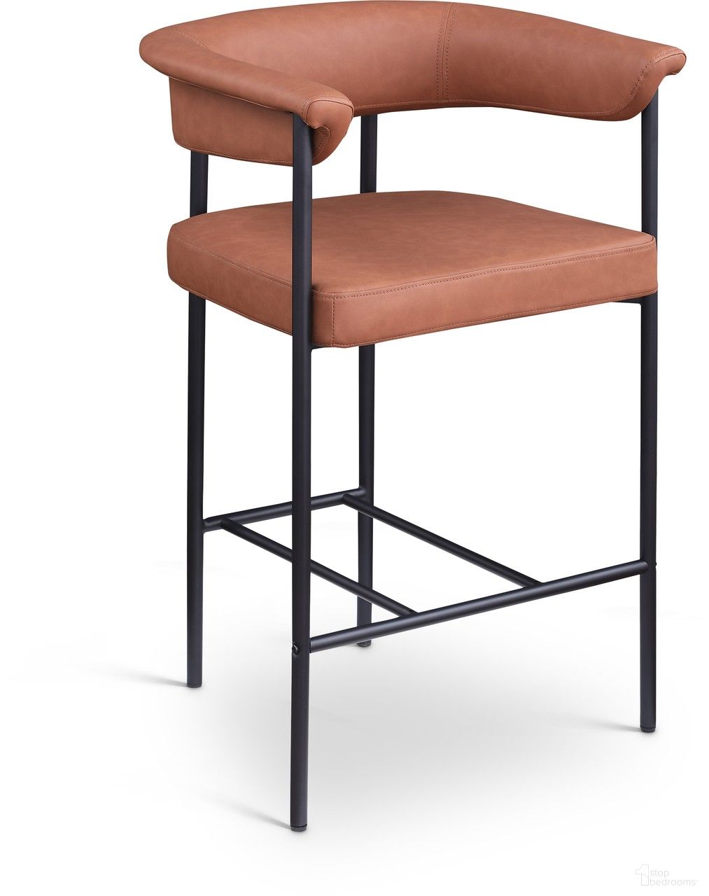 The appearance of Malin Vegan Leather Counter Stool Set of 2 In Cognac designed by Meridian in the modern / contemporary interior design. This cognac piece of furniture was selected by 1StopBedrooms from Malin Collection to add a touch of cosiness and style into your home. Sku: 428Cognac-C. Material: Iron.