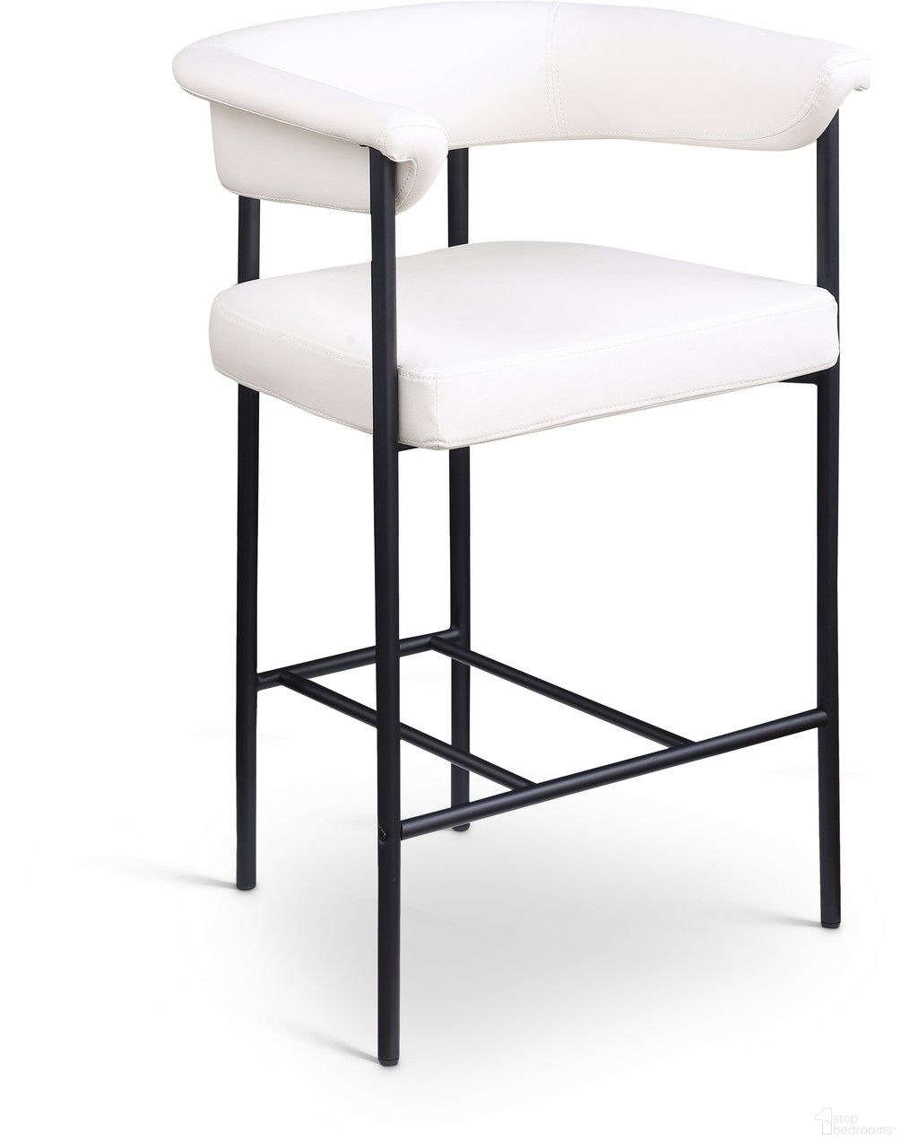 The appearance of Malin Vegan Leather Counter Stool Set of 2 In Cream designed by Meridian in the modern / contemporary interior design. This cream piece of furniture  was selected by 1StopBedrooms from Malin Collection to add a touch of cosiness and style into your home. Sku: 428Cream-C. Material: Iron.