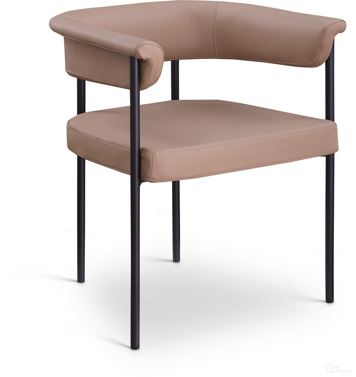 The appearance of Malin Vegan Leather Dining Chair Set of 2 In Tan designed by Meridian in the modern / contemporary interior design. This tan piece of furniture was selected by 1StopBedrooms from Malin Collection to add a touch of cosiness and style into your home. Sku: 427Tan-C. Material: Iron. Chair Type: Arm Chair.