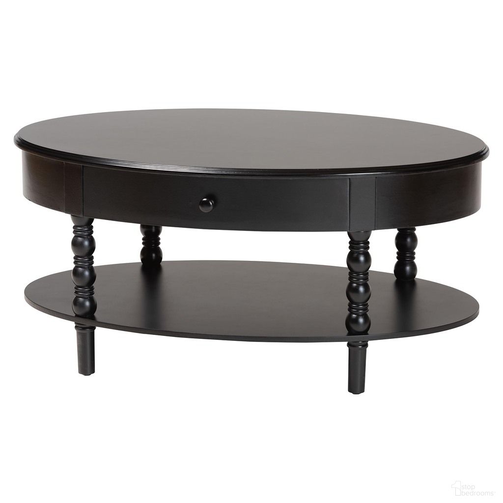 The appearance of Malinda Wood 1-Drawer Coffee Table with Spindle Legs In Black designed by Baxton Studio in the modern / contemporary interior design. This black piece of furniture  was selected by 1StopBedrooms from Malinda Collection to add a touch of cosiness and style into your home. Sku: JY24A179-Black/Wooden-Coffee Table. Material: MDF.