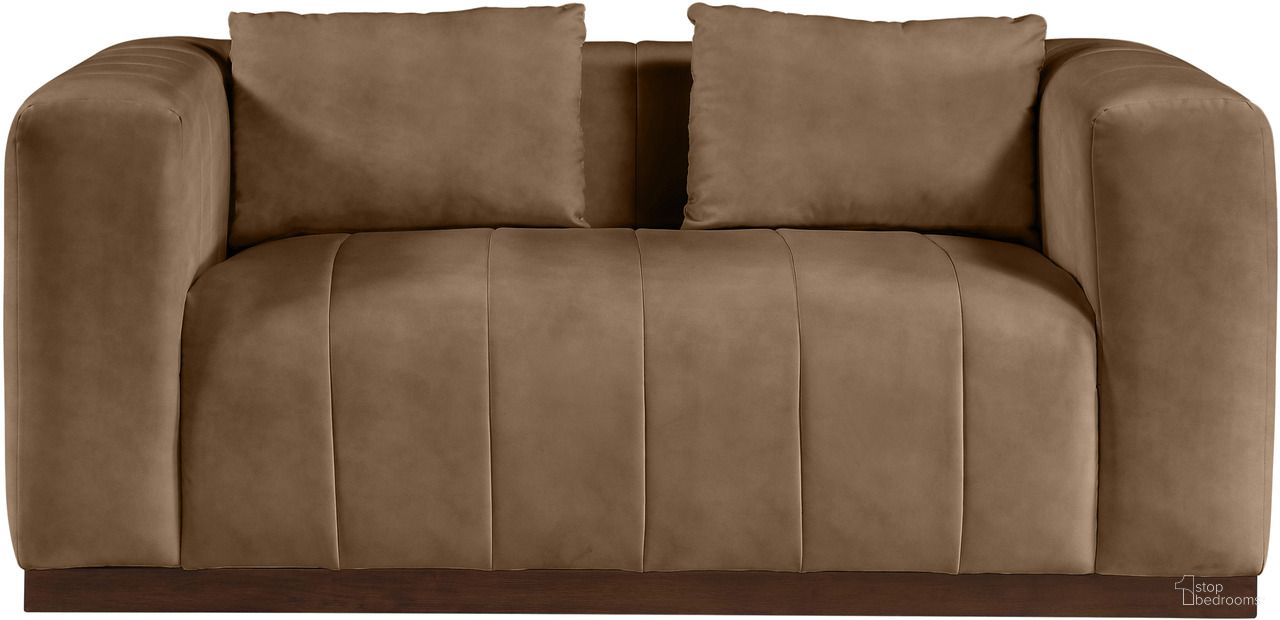The appearance of Mallina Vegan Leather Loveseat In Brown and Walnut designed by Meridian in the modern / contemporary interior design. This brown and walnut piece of furniture was selected by 1StopBedrooms from Mallina Collection to add a touch of cosiness and style into your home. Sku: 44098Brown-L. Material: Vegan Leather.