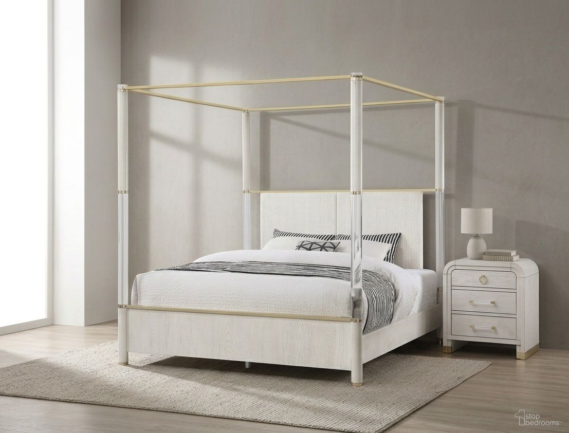 The appearance of Malmo Canopy Bedroom Set In Oak designed by Global Furniture USA in the modern / contemporary interior design. This oak piece of furniture was selected by 1StopBedrooms from Malmo Collection to add a touch of cosiness and style into your home. Sku: MALMO-OAK-QB/KB-HB/FB POST;MALMO-OAK-QB-HB/FB;MALMO-OAK-QB-SR;MALMO-OAK-NS. Material: Fabric. Bed Size: King.