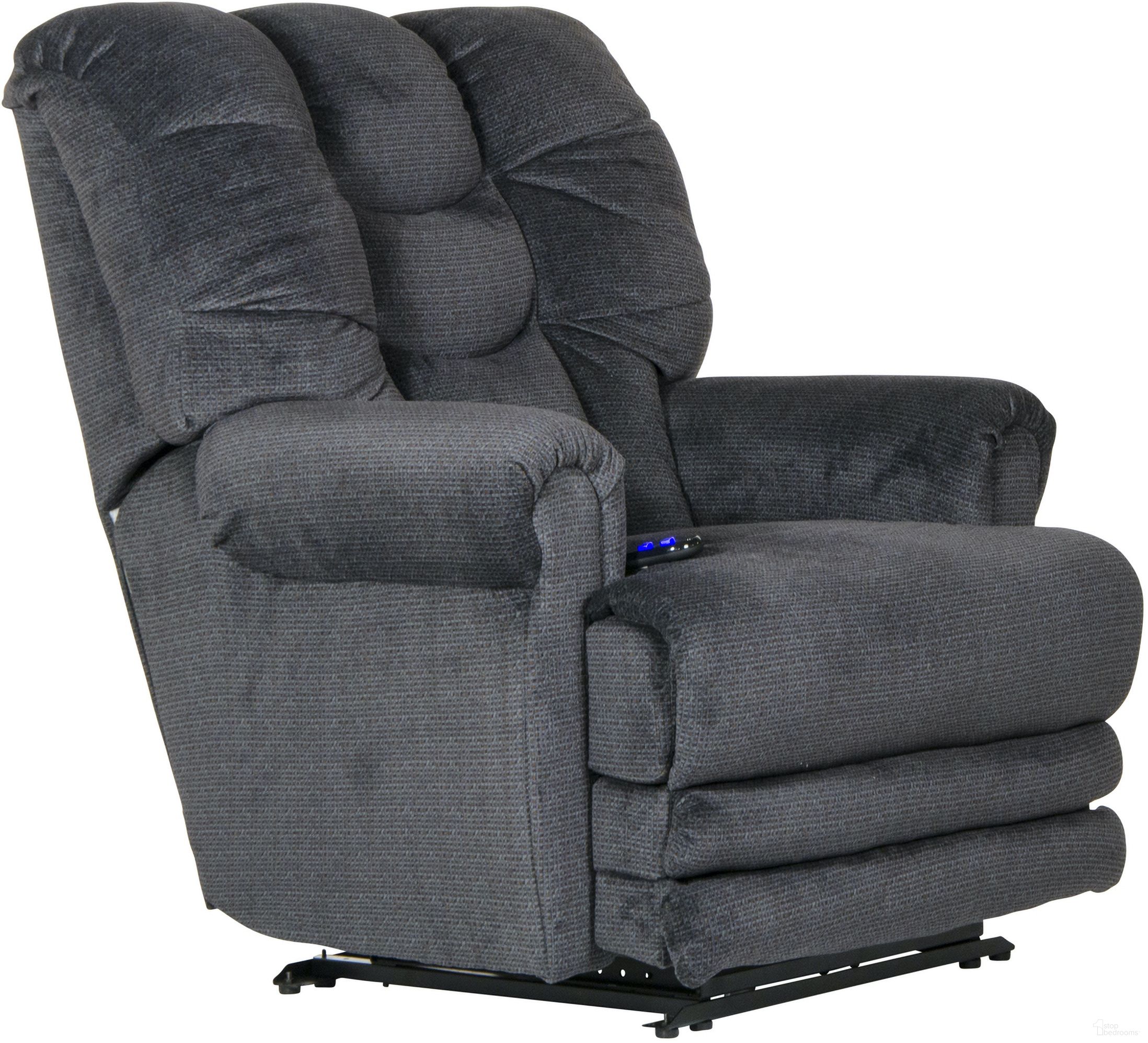 The appearance of Malone Power Lay Flat Recliner with Extended Ottoman In Ink designed by Catnapper in the traditional interior design. This ink piece of furniture was selected by 1StopBedrooms from Malone Collection to add a touch of cosiness and style into your home. Sku: 642577200823. Material: Fabric.