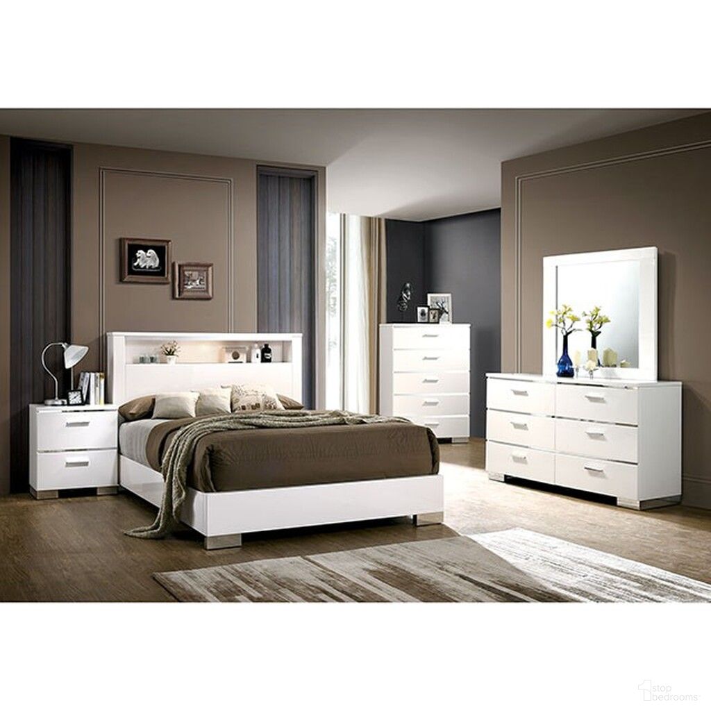 The appearance of Malte Bedroom Set In White designed by Furniture of America in the modern / contemporary interior design. This white piece of furniture was selected by 1StopBedrooms from Malte Collection to add a touch of cosiness and style into your home. Sku: CM7049WH-Q-HB;CM7049WH-Q-FB;CM7049WH-Q-R;CM7049WH-N. Bed Type: Bookcase Bed. Material: Wood. Bed Size: Queen.