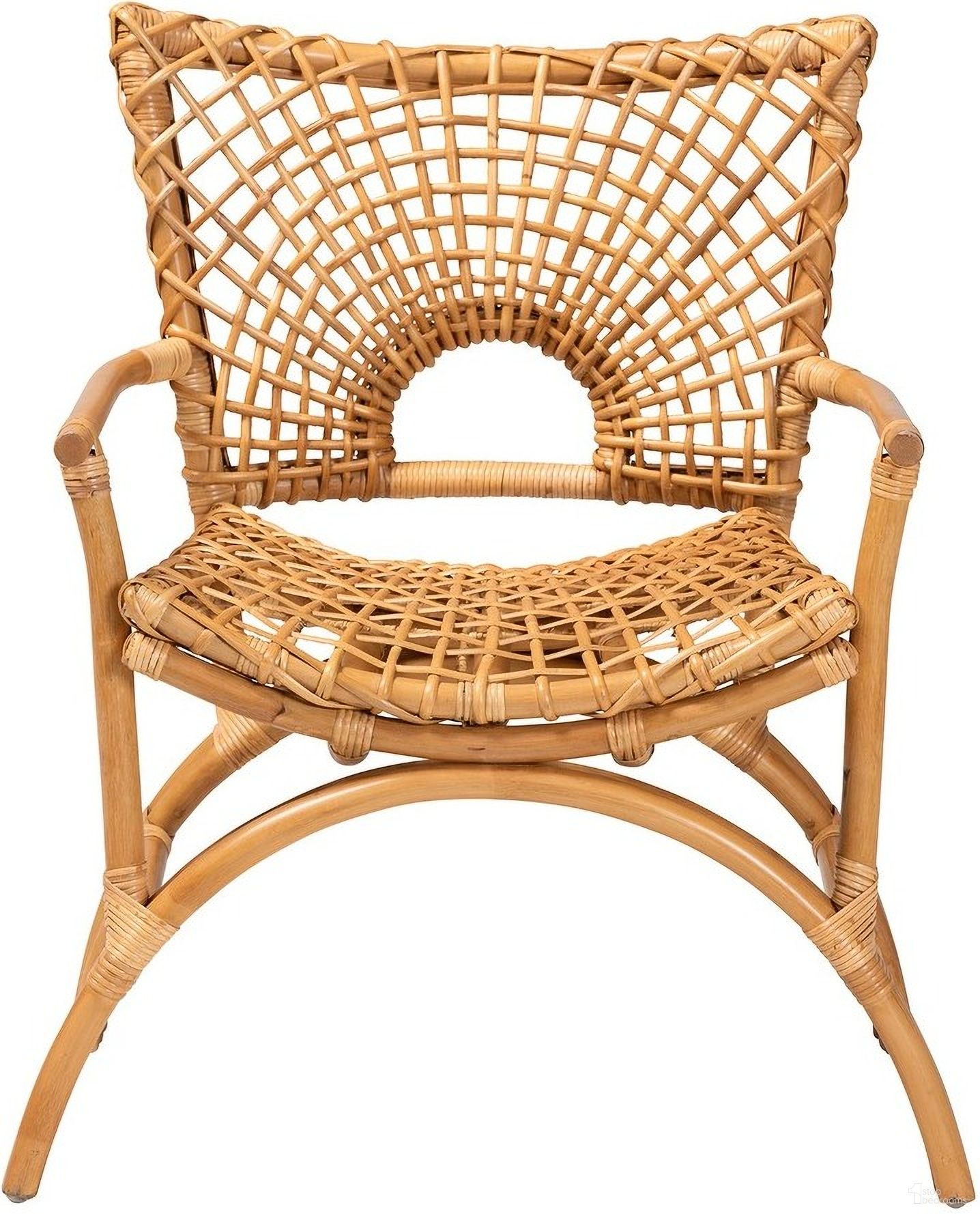 The appearance of Mamba Natural Rattan Arm Chair In Light Honey designed by Baxton Studio in the bohemian interior design. This light honey piece of furniture  was selected by 1StopBedrooms from Mamba Collection to add a touch of cosiness and style into your home. Sku: MAMBA-Rattan-CC. Material: Natural Rattan.