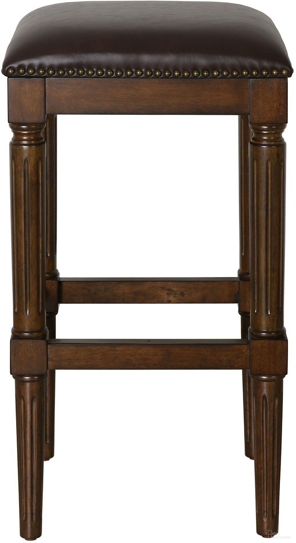 The appearance of Manchester 31 Inch Square Faux Leather Barstool In Distressed Walnut and Dark Brown designed by New Ridge Home Goods in the country / farmhouse interior design. This distressed walnut/dark brown piece of furniture was selected by 1StopBedrooms from Manchester Collection to add a touch of cosiness and style into your home. Sku: NR1108PU-023MH. Material: Foam.