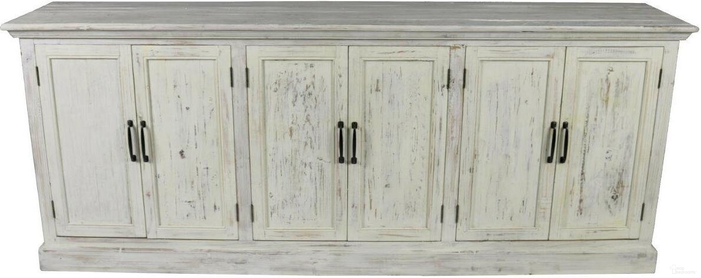 The appearance of Manhattan Beach Holmes Sideboard In Antique White designed by Moti in the traditional interior design. This antique white piece of furniture  was selected by 1StopBedrooms from Manhattan Collection to add a touch of cosiness and style into your home. Sku: 62009007. Material: Wood.