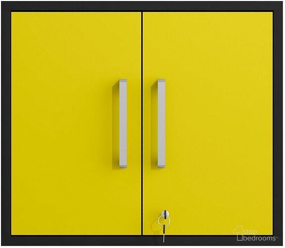 The appearance of Manhattan Comfort Eiffel Floating Garage Storage Cabinet With Lock And Key In Yellow Gloss designed by Manhattan Comfort in the modern / contemporary interior design. This yellow piece of furniture was selected by 1StopBedrooms from Eiffel Collection to add a touch of cosiness and style into your home. Sku: 251BMC84. Material: MDP.