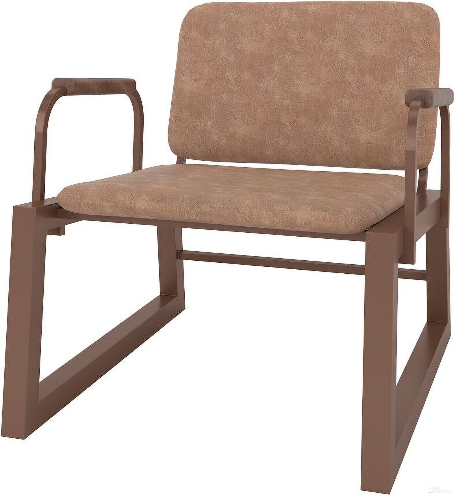 Manhattan Comfort Whythe Pu Leather Low Accent Chair In Corten AC-4PZ-217