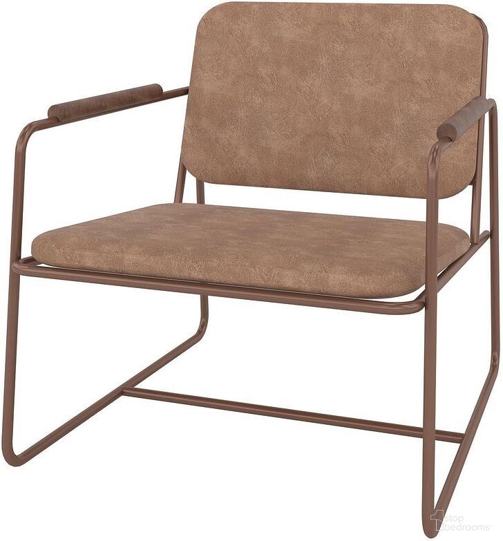 Manhattan Comfort Whythe Pu Leather Low Accent Chair In Corten AC-5PZ-217