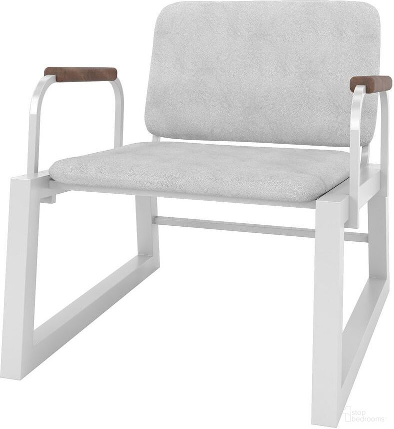 Manhattan Comfort Whythe Pu Leather Low Accent Chair In White AC-4PZ-208