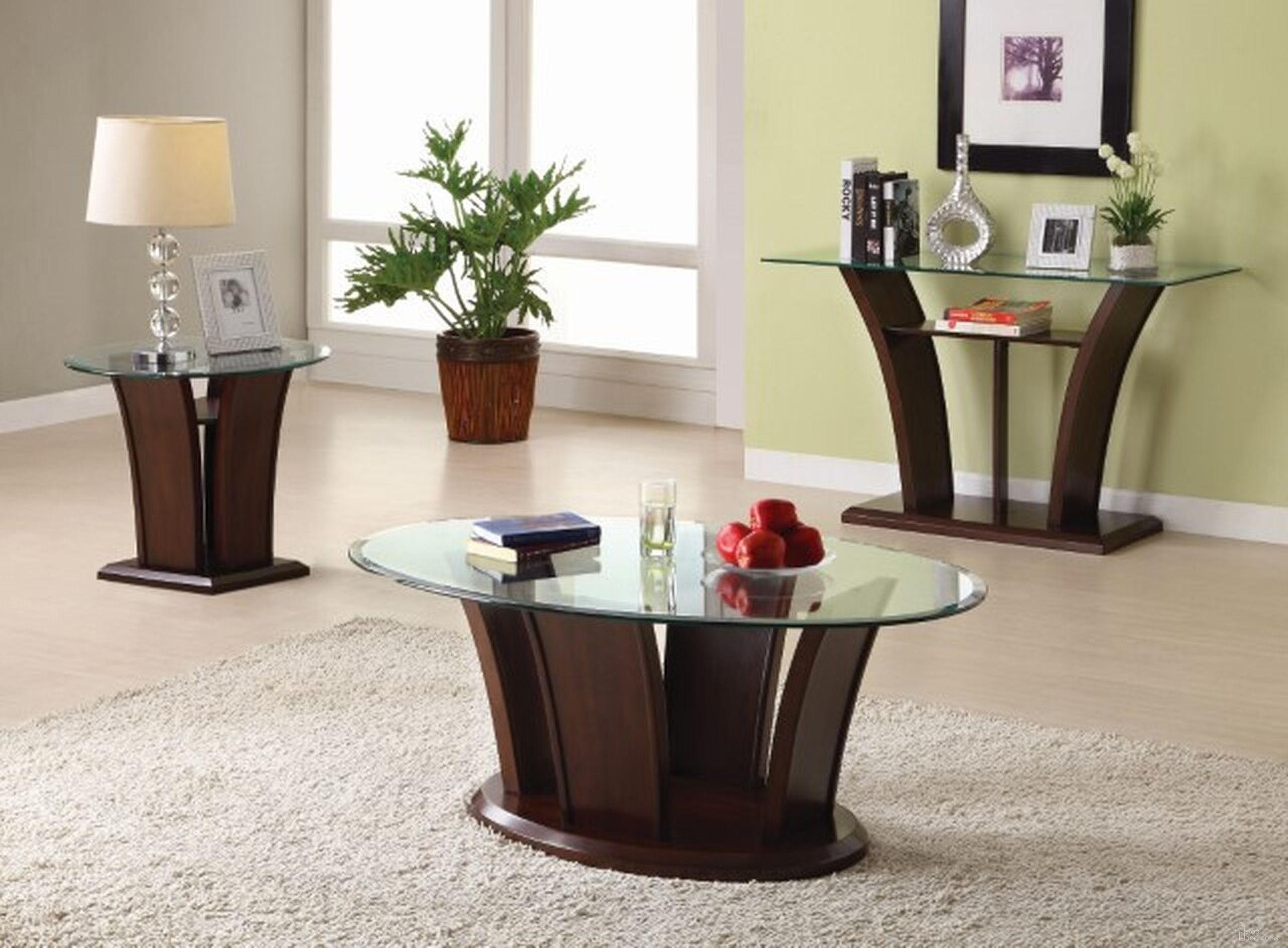 Manhattan Occasional Table Set In Brown Cherry