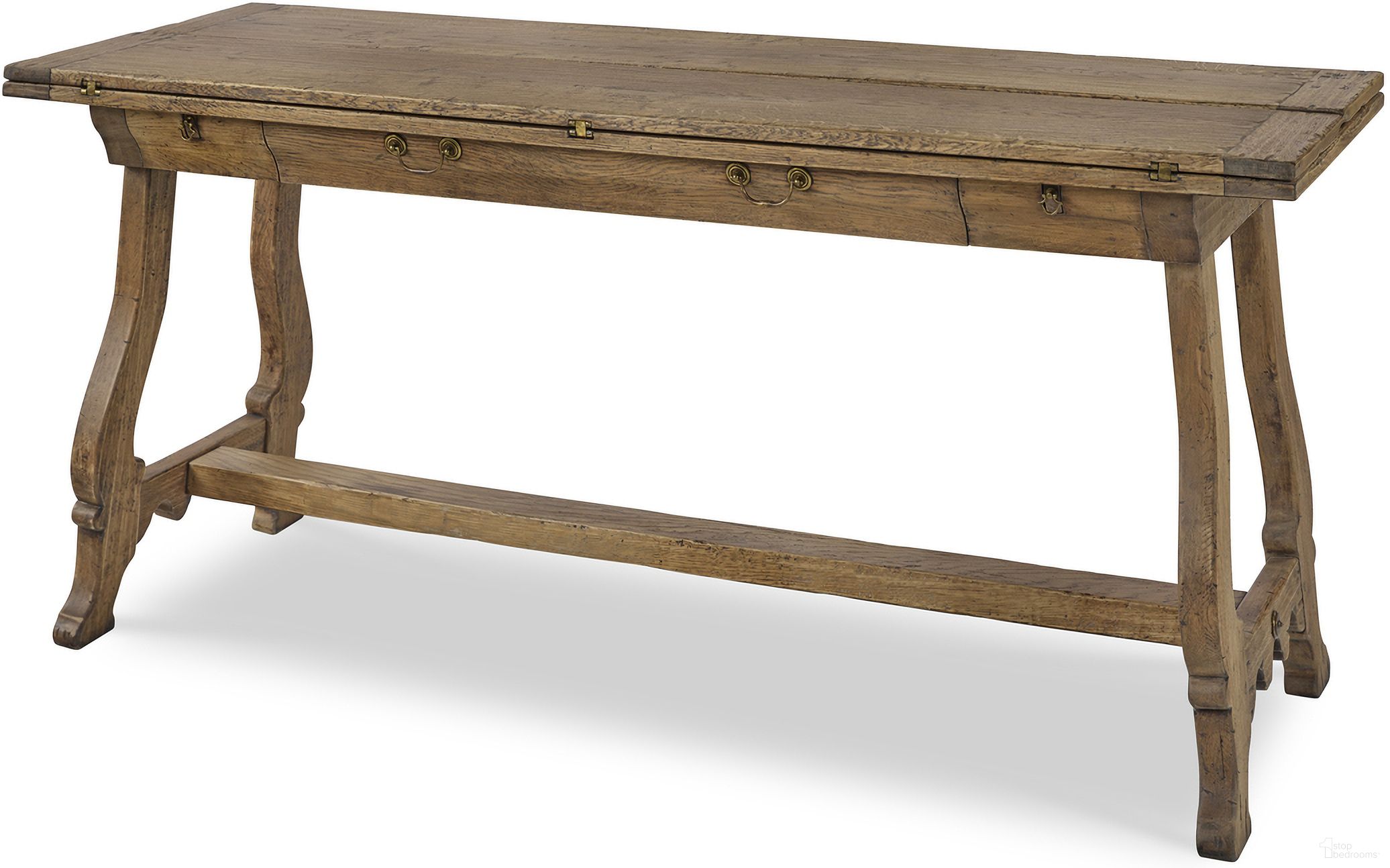The appearance of Manning Flip Console Table In Natural designed by Century Furniture in the transitional interior design. This natural piece of furniture was selected by 1StopBedrooms from Grand Tour Furniture Collection to add a touch of cosiness and style into your home. Sku: SF6183. Material: Solid Oak.