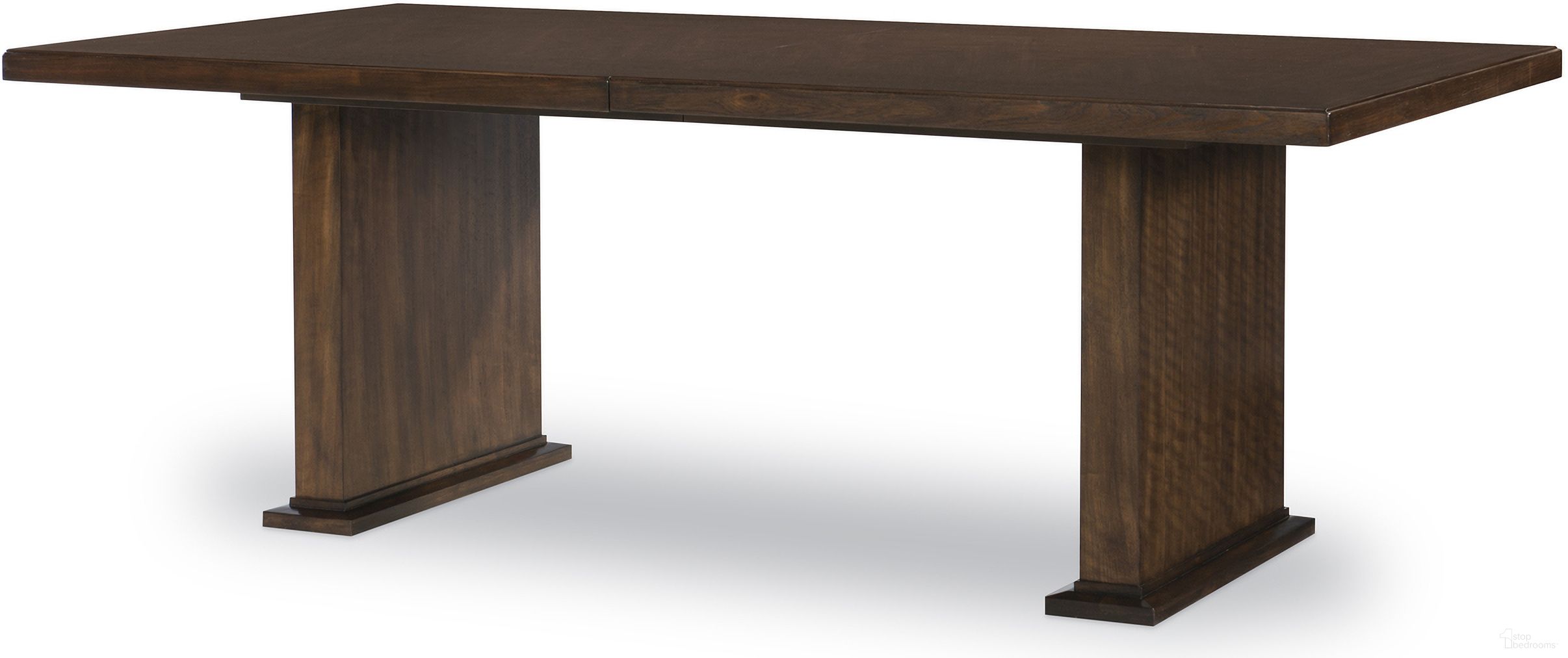The appearance of Manning Rectangular Dining Table In Brunette designed by Century Furniture in the modern / contemporary interior design. This brunette piece of furniture was selected by 1StopBedrooms from Citation Collection to add a touch of cosiness and style into your home. Sku: B1H-301B;B1H-301T. Table Base Style: Double Pedestal. Table Top Shape: Rectangular. Size: 44" x 84". Material: Walnut Veneer.