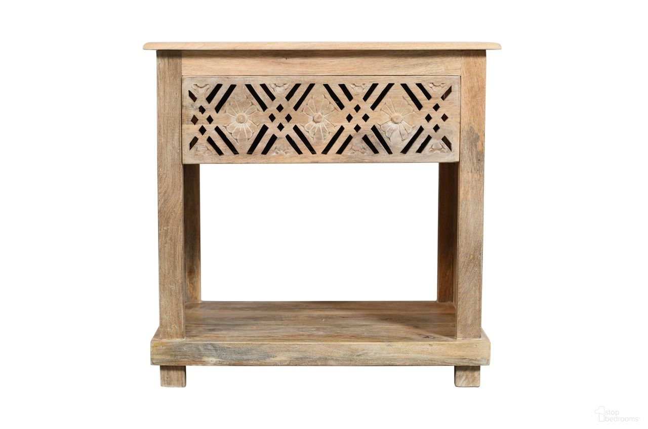 The appearance of Manny 1-Drawer Solid Wood Nightstand In Natural designed by Moti in the traditional interior design. This natural piece of furniture was selected by 1StopBedrooms from Manny Collection to add a touch of cosiness and style into your home. Sku: 44114001. Material: Wood.