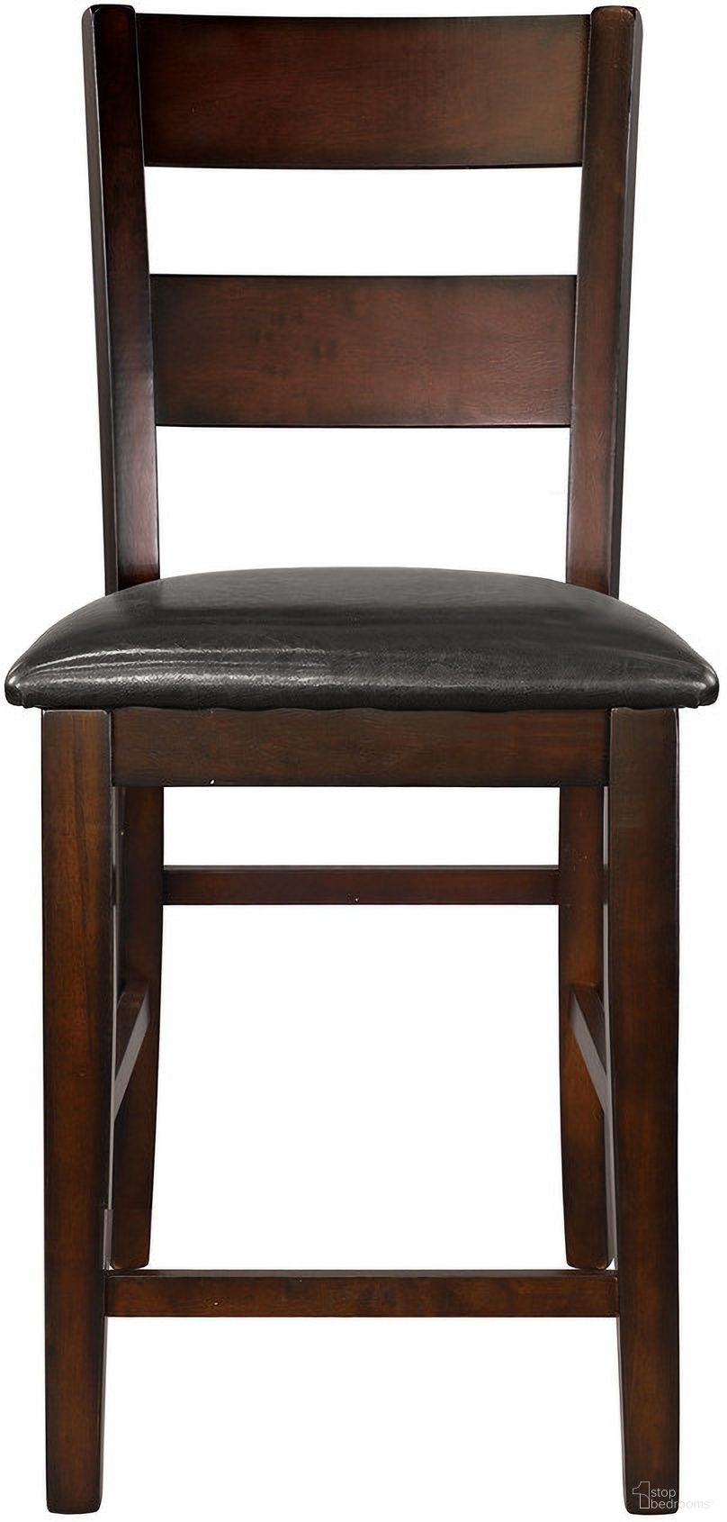 The appearance of Mantello Dark Brown Counter Height Chair Set of 2 designed by Homelegance in the traditional interior design. This brown piece of furniture was selected by 1StopBedrooms from Mantello Collection to add a touch of cosiness and style into your home. Sku: 5547-24. Material: Wood.