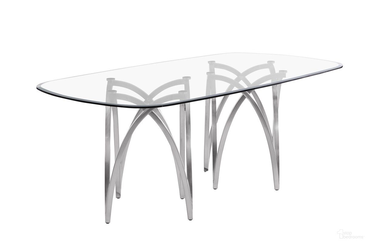 The appearance of Manuel 78 x 42 Inch Glass Dining Table In Silver designed by Best Quality Furniture in the modern / contemporary interior design. This silver piece of furniture  was selected by 1StopBedrooms from Manuel Collection to add a touch of cosiness and style into your home. Sku: D05-DTT;D05-DTB. Table Base Style: Legs. Table Top Shape: Oval. Material: Glass. Size: 78" x 42".