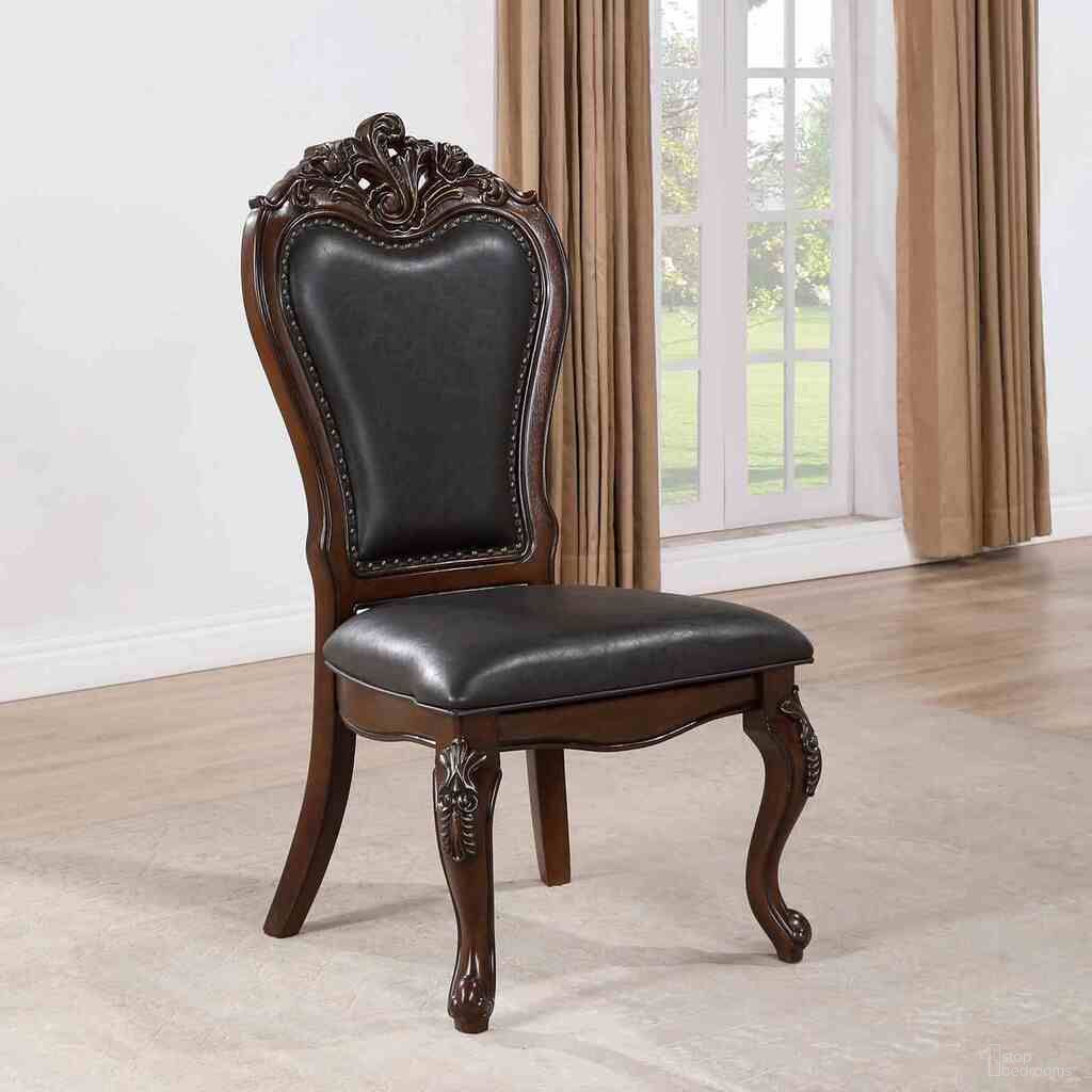 The appearance of Manzanita Side Chair In Dark Cherry and Black designed by Furniture of America in the traditional interior design. This dark cherry and black piece of furniture was selected by 1StopBedrooms from Manzanita Collection to add a touch of cosiness and style into your home. Sku: FM3261CH-SC-2PK. Material: Leather. Chair Type: Side Chair.