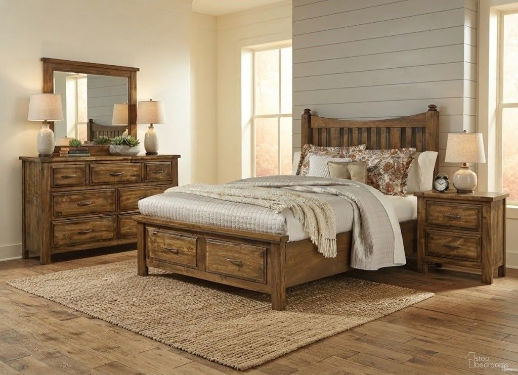 Maple Road Antique Amish Poster Storage Bedroom Set