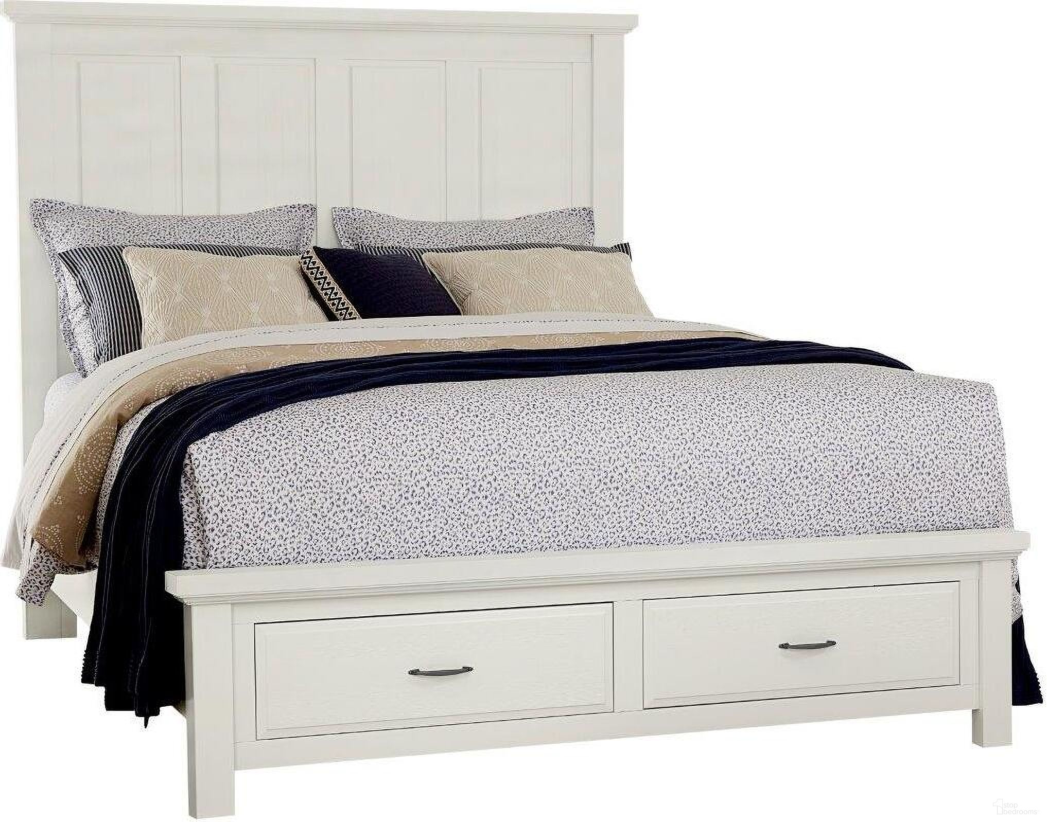 Maple Road Queen Mansion Storage Bed In Soft White