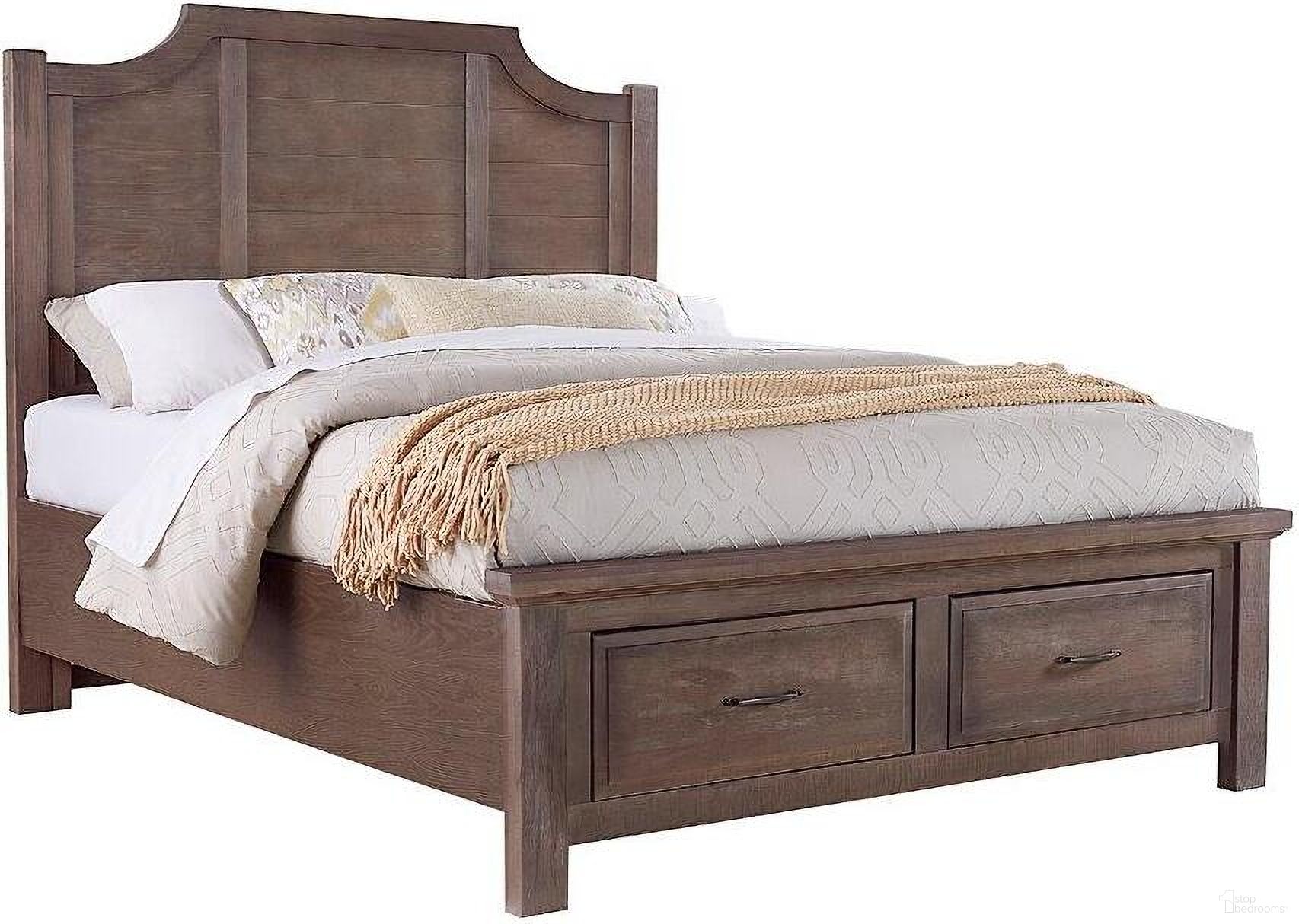 Maple Road Queen Scalloped Storage Bed In Maple Syrup