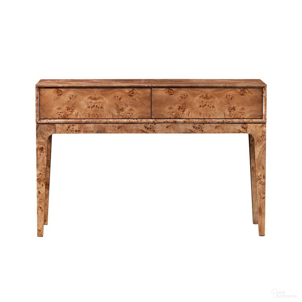 The appearance of Mappa Console Table In Dark Burl designed by LH Imports in the transitional interior design. This dark burl piece of furniture  was selected by 1StopBedrooms from Mappa Collection to add a touch of cosiness and style into your home. Sku: MAPP034-DBR. Material: Mappa Burl Veneer.