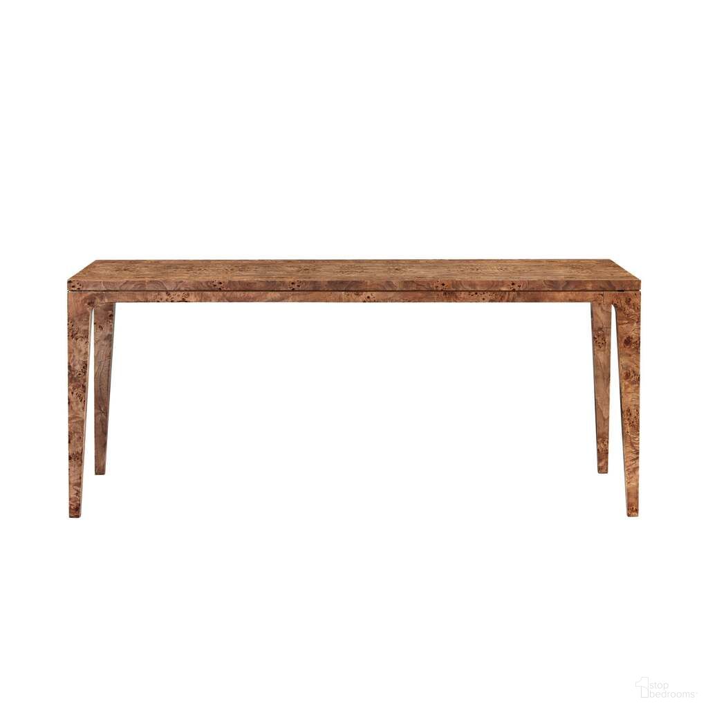 The appearance of Mappa Large Dining Table In Dark Burl and Matt Black designed by LH Imports in the transitional interior design. This dark burl/matt black piece of furniture  was selected by 1StopBedrooms from Mappa Collection to add a touch of cosiness and style into your home. Sku: MAPP011-DBR. Table Base Style: Legs. Table Top Shape: Rectangular. Size: 35" x 83". Material: Burl Veneer.