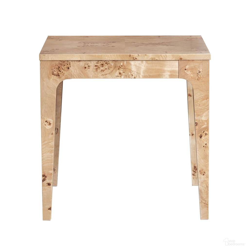 The appearance of Mappa Side Table In Light Burl designed by LH Imports in the transitional interior design. This light burl piece of furniture  was selected by 1StopBedrooms from Mappa Collection to add a touch of cosiness and style into your home. Sku: MAPP033. Material: Mappa Burl Veneer.