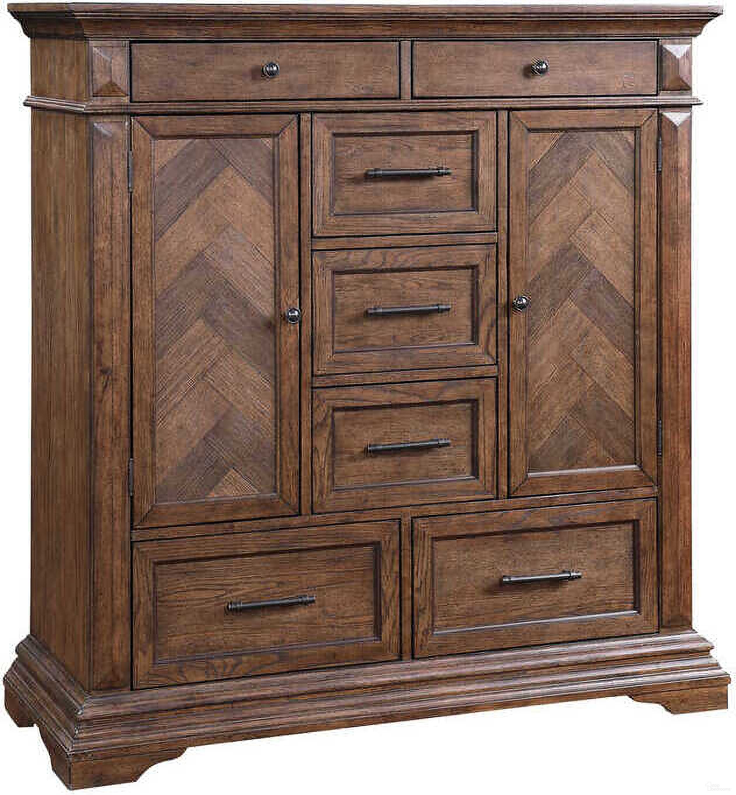 The appearance of Mar Vista Brushed Walnut Door Chest designed by New Classic in the transitional interior design. This brown piece of furniture was selected by 1StopBedrooms from Mar Vista Collection to add a touch of cosiness and style into your home. Sku: B658-075. Material: Wood.