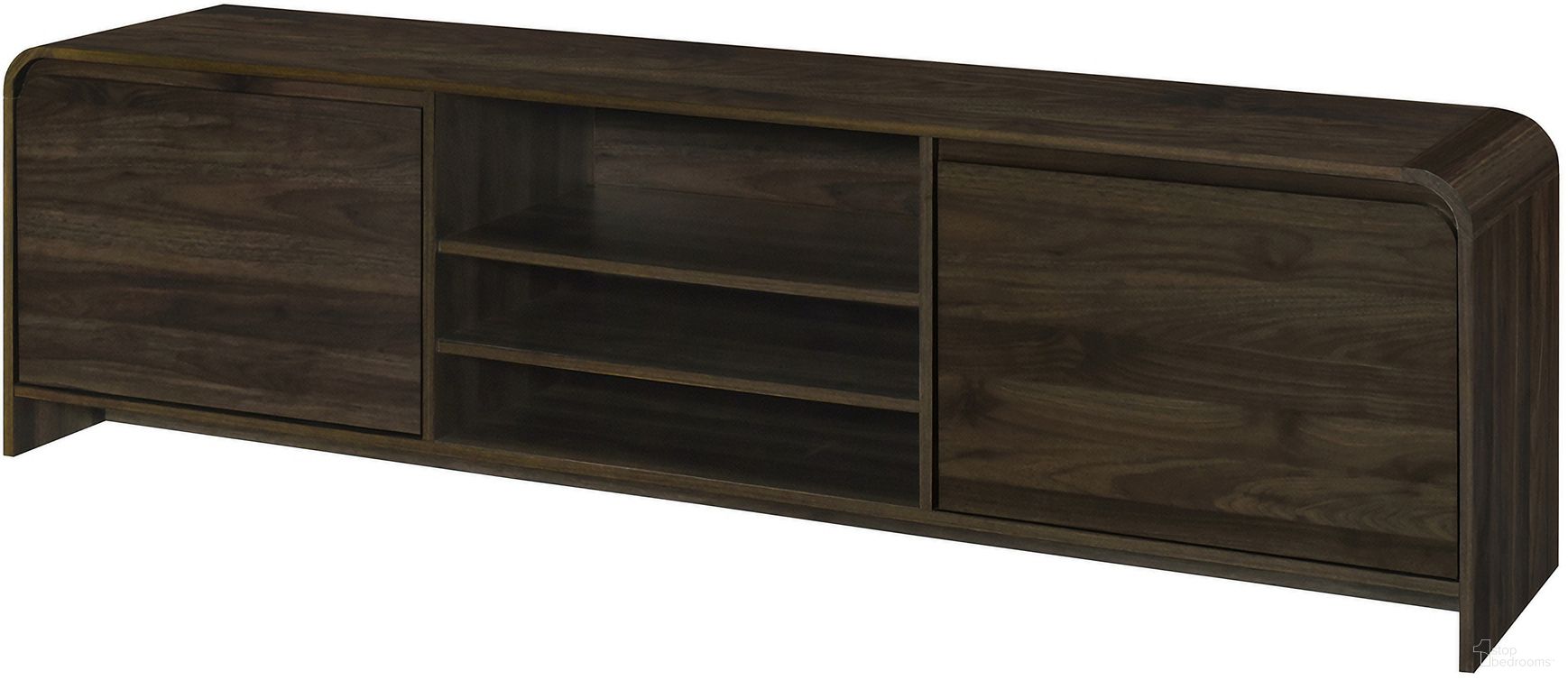 The appearance of Mara 70 Inch TV Console In Walnut designed by New Classic in the transitional interior design. This walnut piece of furniture  was selected by 1StopBedrooms from Mara Collection to add a touch of cosiness and style into your home. Sku: T3518W-40. Material: Wood.